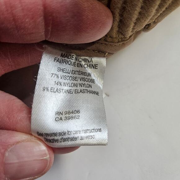 theory Medium Tan Women's Jogger Cuffed Drawstring Stretch - Picture 6 of 7